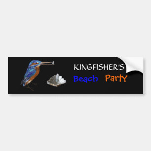 KINGFISCHEREI, Electric Blue, Black Autoaufkleber
