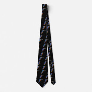 KINGFISCHEREI, Electric Blue, Black Krawatte