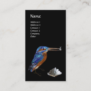 KINGFISCHEREIMONOGRAM, Electric Blue, Black Visitenkarte