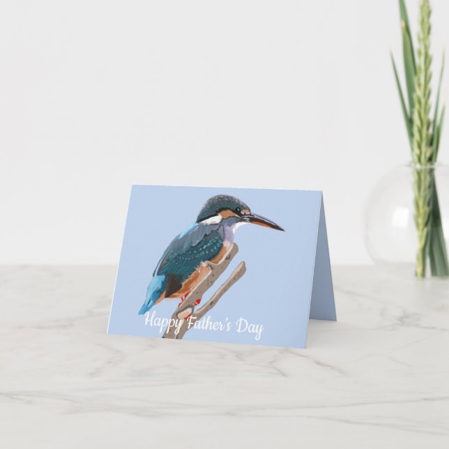 Kingfisher and Willow editable Father's Day Karte (Vorderseite)