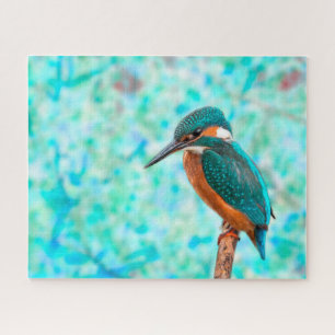 Kingfisher Bird Blue Abstrakt