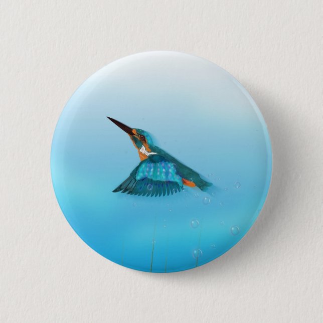 Kingfisher Bird Button (Vorderseite)