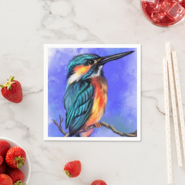 Kingfisher Bird Napkins Serviette (Beispiel)