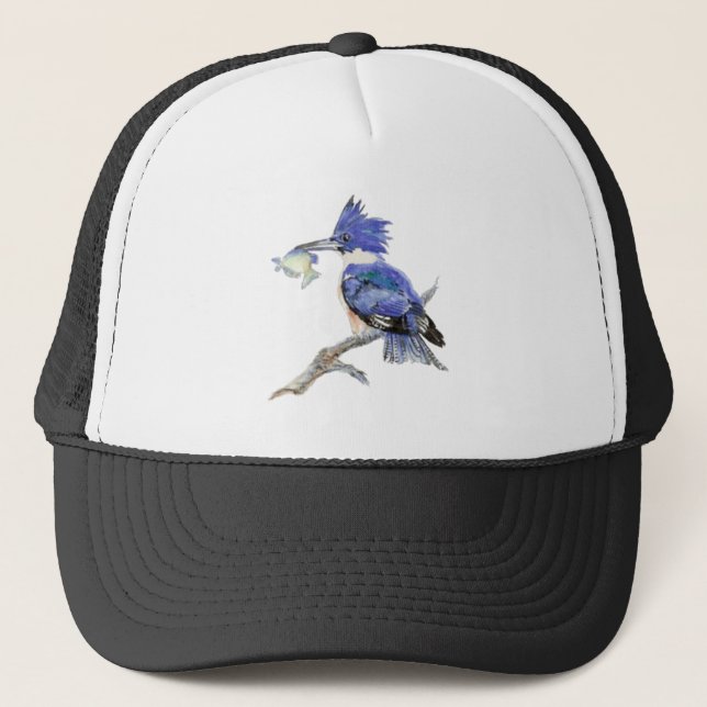 Kingfisher Bird Naturschutz Kunst, Dichtung und Mu Truckerkappe (Vorderseite)