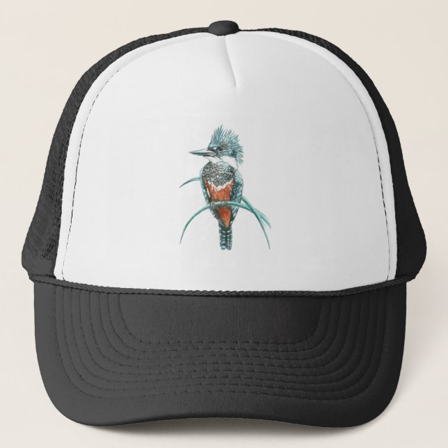 Kingfisher Bird Naturschutz Kunst, Dichtung und Mu Truckerkappe (Vorderseite)