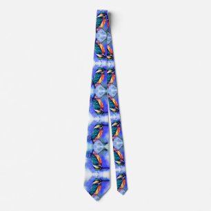 Kingfisher Bird Neck Tie Blue Krawatte
