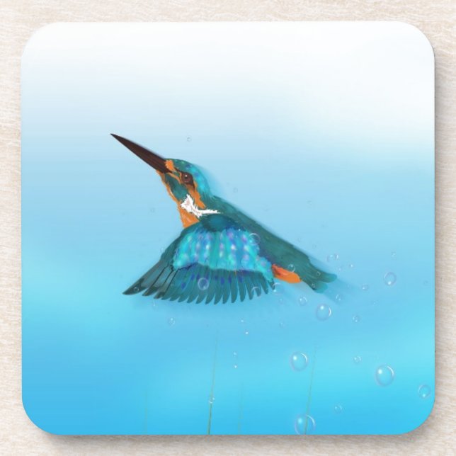 Kingfisher Bird Untersetzer (Vorderseite)