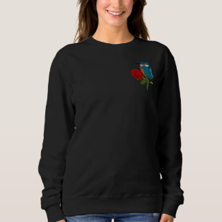 Kingfisher Bird Valentine's Day Rose Sweatshirt