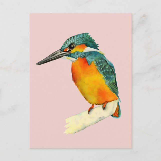 Kingfisher Bird Wasserfarbenmalerei Postkarte (Vorderseite)