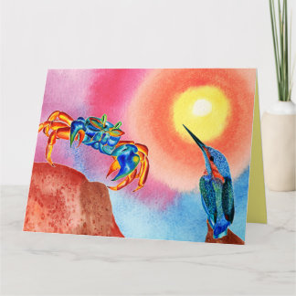 Kingfisher&Blue Crab jeder Anlass Grußkarte Karte