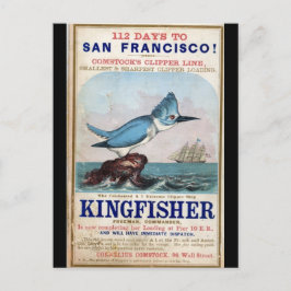Kingfisher Clipper Segelschiff 1855 Postkarte