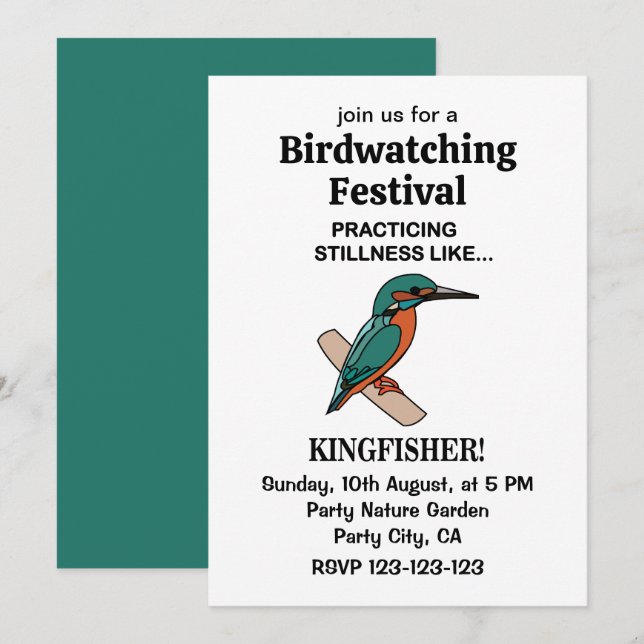 Kingfisher, der die Stille wie Kingfisher praktizi Einladung (Vorne/Hinten)