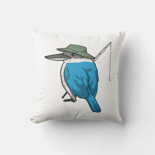 Kingfisher Fisher Angelrute Kissen (Vorderseite)