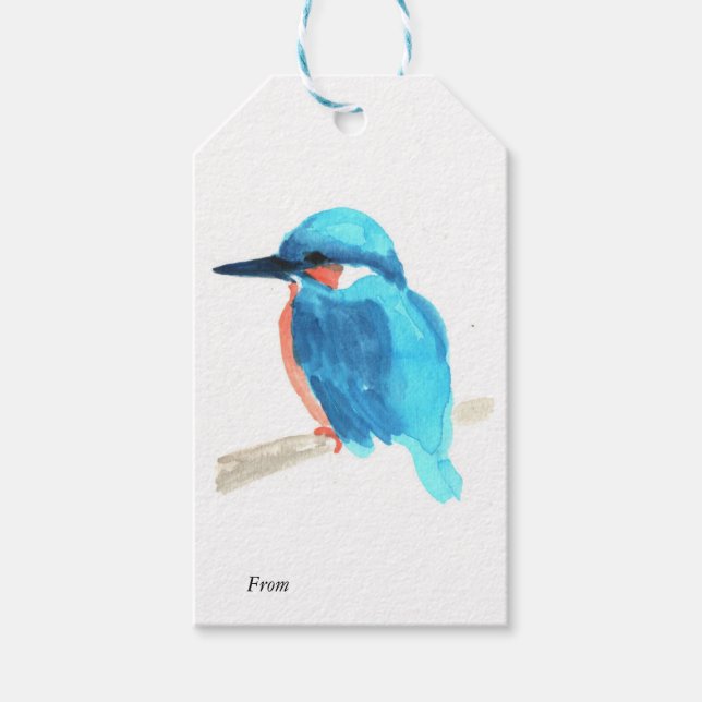 Kingfisher gift tag geschenkanhänger (Vorderseite)