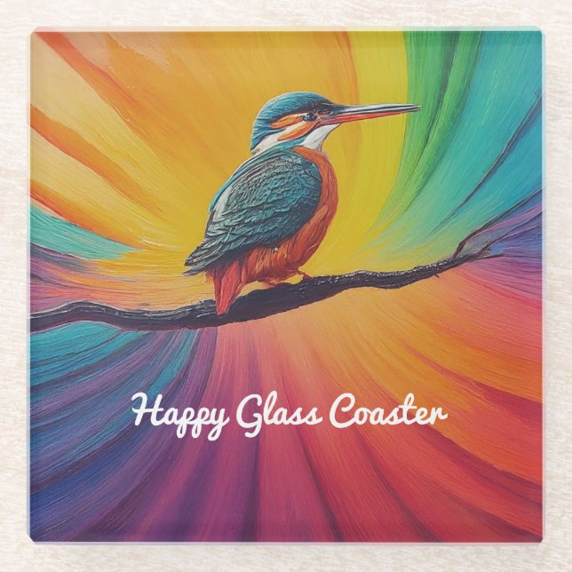 Kingfisher Happy Glasuntersetzer (Vorderseite)
