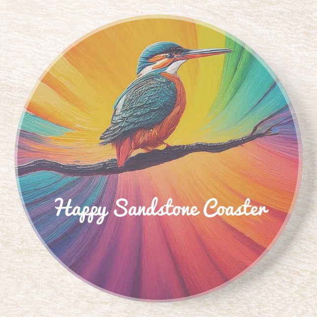 Kingfisher Happy Sandstone Getränkeuntersetzer (Vorne)