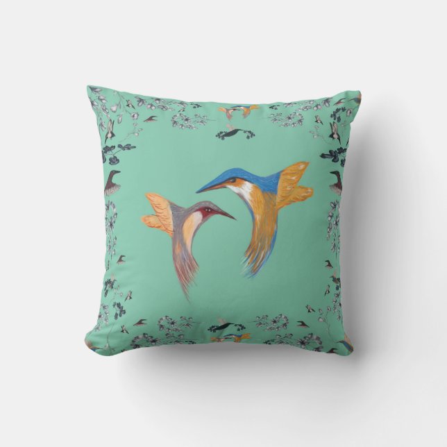 Kingfisher in Liebe Sommerthema Kissen (Vorderseite)