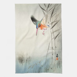 Kingfisher Jagd - Ohara Koson -  Geschirrtuch