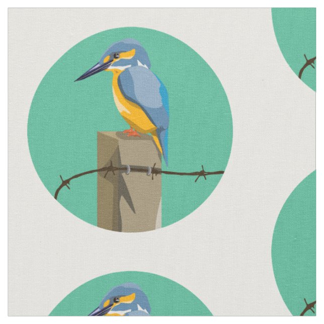 Kingfisher Kotare NZ Vogel Stoff (Nahaufnahme)