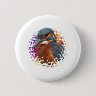 Kingfisher mit farbigem Hintergrund Button
