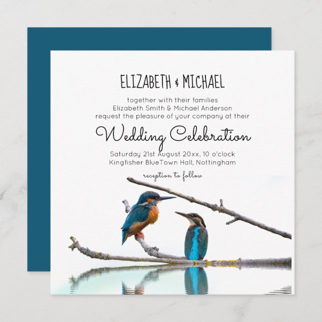 Kingfisher renoue avec les invitations de mariage (Devant / Derrière)