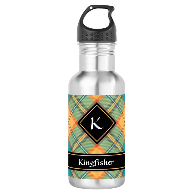 Kingfisher Tartan Stainless Steel Water Flasche Edelstahlflasche (Vorderseite)
