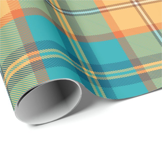 Kingfisher Tartan Wrapping Paper Geschenkpapier (Rolleneckpunkt)