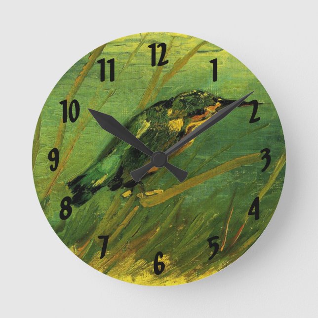 Kingfisher von Vincent van Gogh Runde Wanduhr (Vorderseite)