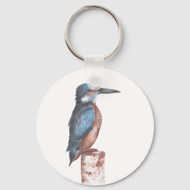 Kingfisher Watercolor Schlüsselanhänger (Vorderseite)