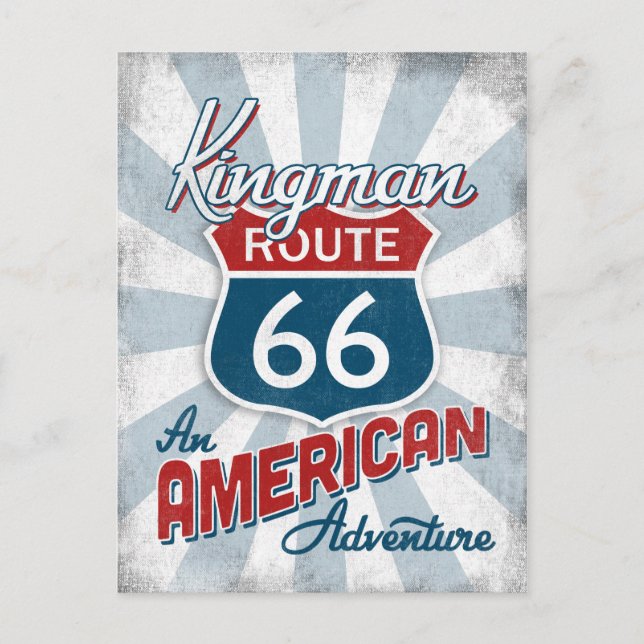 Kingman Route 66 Vintag America Arizona Postkarte (Vorderseite)