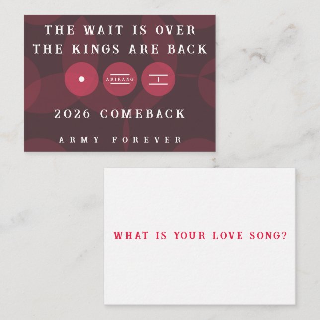 Kings are Back ARIRANG Comeback Freebie Card Begleitkarte (Vorne/Hinten)