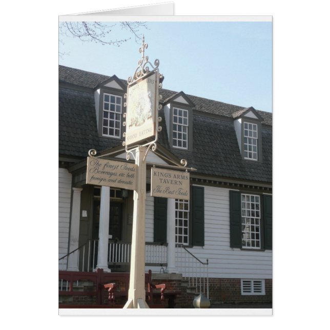 Kings Arms Taverne signe Colonial Williamsburg (Devant)