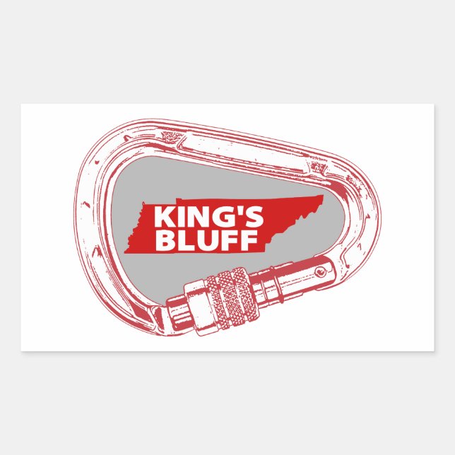 King's Bluff Tennessee Rock Klettern Carabiner Rechteckiger Aufkleber (Vorderseite)