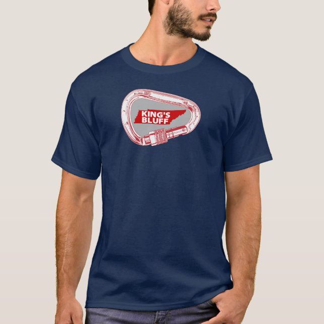 King's Bluff Tennessee Rock Klettern Carabiner T-Shirt (Vorderseite)