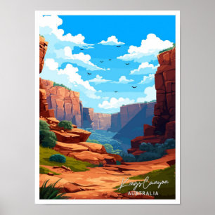Kings Canyon Australia Reisen Vintage Illustration Poster