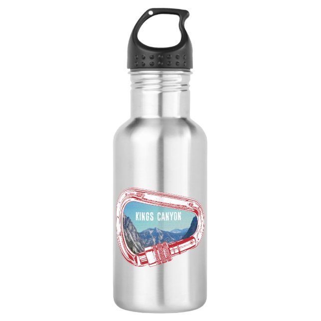Kings Canyon Klettersteig Carabiner Edelstahlflasche (Vorderseite)