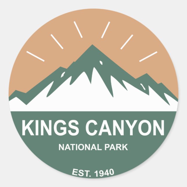 Kings Canyon National Park Runder Aufkleber (Vorderseite)