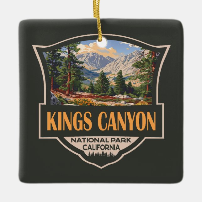 Kings Canyon Nationalpark Illustration Kunst, Dich Keramikornament (Vorderseite)