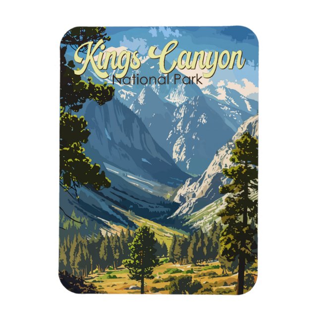 Kings Canyon Nationalpark Illustration Kunst, Dich Magnet (Vertikal)