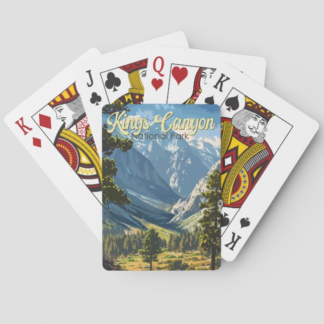 Kings Canyon Nationalpark Illustration Kunst, Dich Spielkarten (Rückseite)
