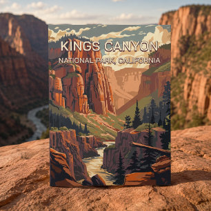 Kings Canyon Nationalpark Kalifornien Retro-Reise Postkarte