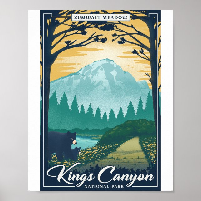Kings Canyon Nationalpark Litho Artwork Poster (Vorne)