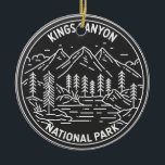 Kings Canyon Nationalpark Monoline Keramik Ornament<br><div class="desc">Könige Canyon Monoline Design. Der Park ist bekannt für seine riesigen Sequoia-Bäume,  insbesondere den gigantischen Grant-Baum in Grant Grove.</div>