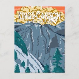 Kings Canyon Nationalpark Sunset Vintag Postkarte