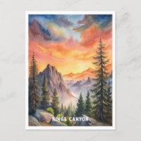 Kings Canyon Nationalpark Watercolor Malerei