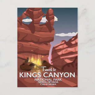 Kings Canyon Sierra Nevada Reiseplakat Postkarte