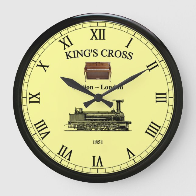 King's Cross Station~London England~Upright Piano~ Große Wanduhr (Vorderseite)