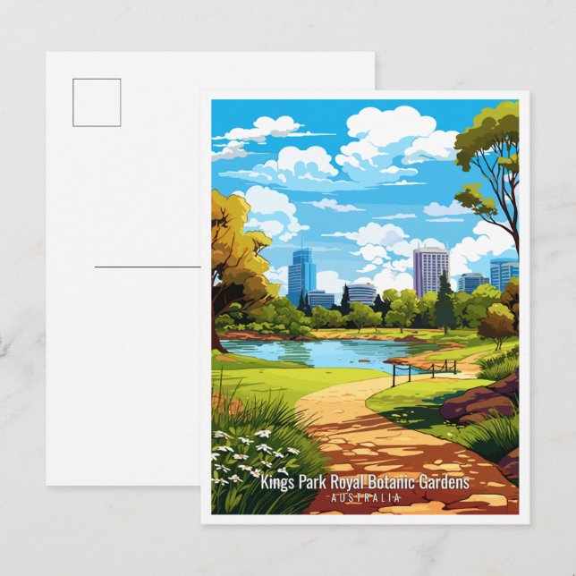 Kings Park Royal Vintage Illustration Postkarte (Vorne/Hinten)