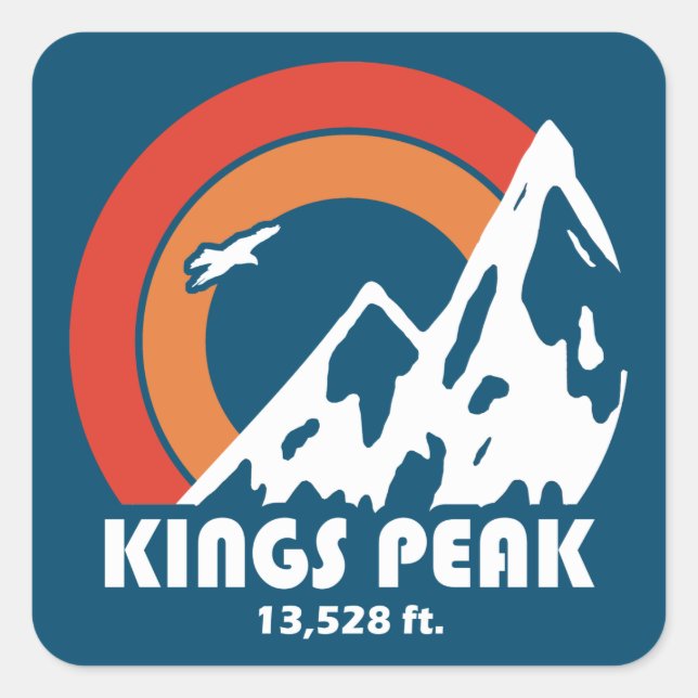 Kings Peak Utah Sun Eagle Quadratischer Aufkleber (Vorderseite)