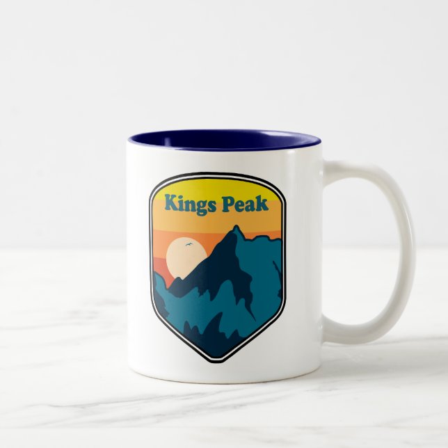 Kings Peak Utah Sunrise Zweifarbige Tasse (Rechts)